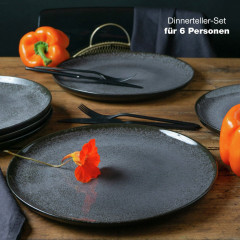 Moritz &amp; Moritz Moritz &amp; Moritz Speiseteller 6-tlg. DIGITAL anthrazit Обеденные тарелки Moritz &amp;amp; Moritz 6 шт. ЦИФРОВОЙ