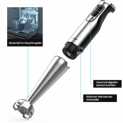 iceagle iceagle Stabmixer 4-in-1 1000 W 6-stufiger Immersions-Mehrzweck-Handmixer, 1000,00 W, Schneebesen Milchaufschaumer Zerkleinerer Mashers, 304-Edelstahl Ручной блендер Iceagle 4-в-1, 1000 Вт, 6-ступенчатый погружной многоцелевой ручной миксер, 1000