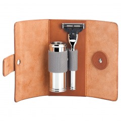 Muhle TRAVEL Kulturtasche aus Rindsleder mit Gillette Fusion Rasierer und Reiserasierpinsel Несессер TRAVEL из воловьей кожи с бритвой Gillette Fusion и помазком для бритья