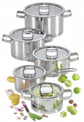 K\u00fcchenprofi K\u00dcCHENPROFI Topfset 5-tlg SAN REMO silber K=CHENPROFI набор горшков 5 предм. SAN REMO