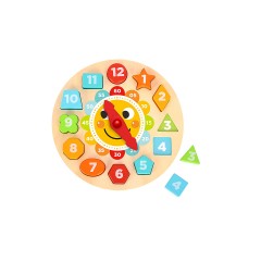 Tooky Toy Kinder Holz-Puzzle Uhr Motorikspielzeug Детская деревянная головоломка с часами
