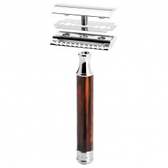 Muhle TRADITIONAL Rasierhobel geschlossener Kamm, Griffmaterial Edelharz schildpatt ТРАДИЦИОННАЯ безопасная бритва с закрытым гребнем, материал рукоятки высококачественная смола черепахового цвета