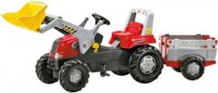Rolly Toys rollyJunior Trettraktor mit Frontlader und Anhanger педальный трактор rollyJunior с фронтальным погрузчиком и прицепом