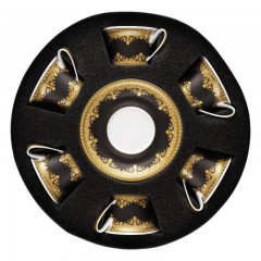 Rosenthal meets Versace Rosenthal Versace I love Baroque - Nero Teetasse 0,22 L 6x Obertasse / 6x Untertasse Rosenthal Versace I love Baroque - Nero чайная чашка 0,22 л 6x чашек / 6x блюдец