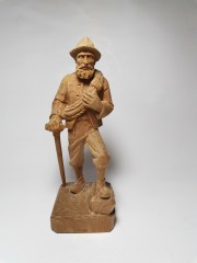 German Wood Adolf Kramer "Heidi", Редчайшая Коллекционная деревянная фигура Адольфа Крамера из к/ф "Хейди", искусно вырезаны мельчайшие детали, полностью ручная работа, 20см, Германия 1940г.