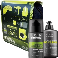 Redken (Редкен) Haircare NYC Barber Essentials Kit for Medium Hair, Go CLEAN Shampoo Шампунь 300 мл + Work Hard 100 мл / 1 шт.