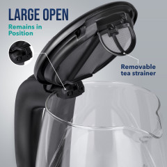 TRESKO TRESKO Wasserkocher TRESKO Wasserkocher Glas 1,7L Glaswasserkocher LED Edelstahl 2200W Чайник TRESKO Чайник TRESKO стекло 1,7л стеклянный чайник LED нержавеющая сталь 2200Вт