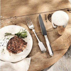 Robbe &amp; Berking Robbe &amp; Berking Alt-Spaten - 150 g versilbert Steakmesser Frozen Black 222 mm Robbe &amp;amp; Berking Alt-Spaten - Нож для стейка посеребренный 150 г Frozen Black 222 мм