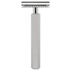 Muhle HEXAGON 3-tlg. Rasierset, Silberspitz Dachszupf, Aluminium silber ШЕСТИГРАННИК 3 шт. Набор для бритья, барсучок с серебристым наконечником, алюминий серебристый