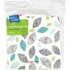 flink & sauber Motiv-Haushaltstuch 4 Stück Тряпка для мытья 35см*35см, набор 4шт.