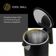 Gutfels Gutfels Wasserkocher WATER 2020, 2200 W, Doppelwandig, 1 Liter Fullvolumen, 360° Sockel, integrierter Filter Чайник Gutfels WATER 2020, 2200 Вт, с двойными стенками, полный объем 1 литр, основание 360°, встроенный фильтр