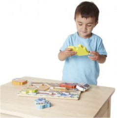 Melissa Doug Holzklotz-Puzzle Baustelle Пазл из деревянных блоков