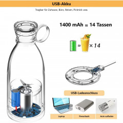 iceagle iceagle Akku-Smoothie-Maker 350ml Mini-Mixer, frischer Saft, kleiner Mixer mit USB, 20000r/min, 304 sus, leicht zu tragen, Anti-False-Touch Беспроводная смузи-мейкер Iceagle, мини-блендер на 350 мл, свежий сок, небольшой блендер с USB, 20000 об/м