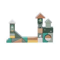 howa Nachziehwagen mit 25 Holzbausteinen space Тележка с 25 деревянными строительными блоками