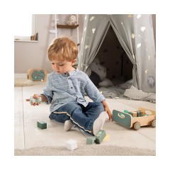 howa Nachziehwagen mit 25 Holzbausteinen space Тележка с 25 деревянными строительными блоками