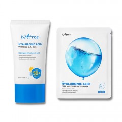 Isntree Isntree Hyaluronic Acid Watery Sun Gel SPF 50+ PA++++ Sonnencreme + Isntree Hyaluronic Acid Deep Moisture Water Mask Isntree Hyaluronic Acid Watery Sun Gel SPF 50+ PA++++ Солнцезащитный крем + Isntree Hyaluronic Acid Water Mask Глубокое увлажнени