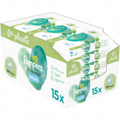 Pampers Vorteilspack Feuchttucher Влажные салфетки Aqua в упаковке, 15 штук
