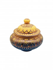 Сахарница винтажная Marbella, терракотовые оттенки, керамика, 16 х 14 см, Испания, 1970-80гг.