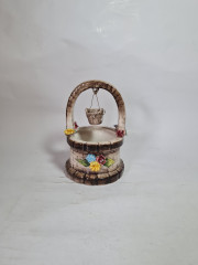 Фигурка винтажная "Колодец с ведром" Capodimonte, серо-коричневая керамика, 10 x 16 см, Италия, 1960-1970гг.