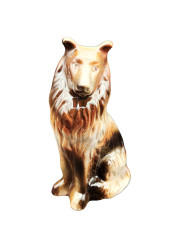 Статуэтка винтажная "Коричневый пес", фарфор, 18 х 11 см, Бразилия, 1970-80гг.