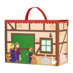yoamo Bauernhof Spielkoffer fur Kinder mit 24 Holzfiguren Ферма для детей с 24 деревянными фигурками