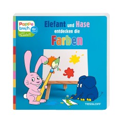 Tessloff Verlag Pappebuch. Elefant und Hase entdecken die Farben картонная книга. Слон и кролик открывают цвета