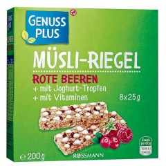 GENUSS PLUS Musli-Батончик Rote Beeren 200 г