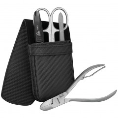 ERBE Manikure Set Taschen-Etui Serie quot;Carbonquot;, schwarz, 4-tlg.  Карманный чехол для маникюрного набора серии &amp;quot;Карбон&amp;quot;, черный, 4 предм.