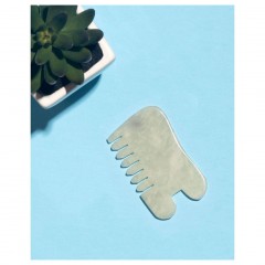 Earth Harbor Island Jade Gemstone Gua Sha + Massaging Comb Island Jade Gemstone Gua Sha + массажная расческа