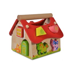 MONI Sortierspiel Tierhaus 2044 Motorikwurfel Сортировка игрового домика для животных 2044 кубик моторики