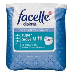facelle diskret Hygiene-Pants Гигиенические подгузники для взрослых super, Размер M 10 шт.