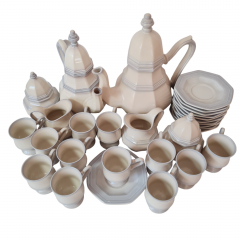 Сервис винтажный на 12 персон Leonardo Classic / Gallo Design, кофейник, чайник, молочник, сахарница, кофейная пара - 12 шт., фарфор, Германия, 1960-70гг.