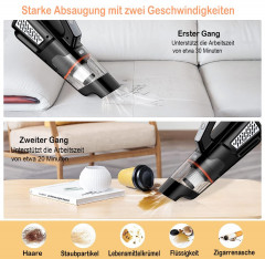 Mutoy Mutoy Akku-Handstaubsauger Akku-Handstaubsauger,10000Pa Handstaubsauger,Kabellos Autostaubsauger, mit wiederaufladbarer 2000mAh Batterie und Hepa-Filter, 3x2000mAh wiederaufladbare,Nass/Trocken,mit Waschbar HEPA-Filter Беспроводной ручной пылесос M