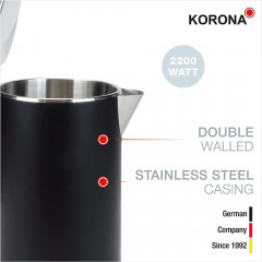 KORONA KORONA Wasserkocher 20119, Doppelwandig, 1 Liter, Wasserstandsanzeige, Cool Touch, beleuchtet Чайник KORONA 20119, двустенный, 1 литр, индикатор уровня воды, прохладное прикосновение, подсветка
