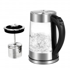 Impolio Impolio Wasser-/Teekocher Glas Wasserkocher mitTemp.-Einstellung, Teesieb  TUV Sud GS-Zert., 2200 W  Стеклянный чайник для воды/чая Impolio с регулировкой температуры, ситечко для чая, сертификат TUV Sud GS, 2200 Вт