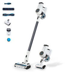 hoogo hoogo Akku-Hand-und Stielstaubsauger S4, 430 W, beutellos, Auch mit Beutel verwendbar. Ideal fur Allergiker  Беспроводной ручной пылесос Hoogo S4, 430 Вт, без мешка, можно использовать и с мешком. Идеально подходит для аллергиков