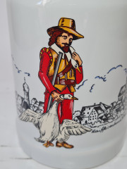 Кружка пивная винтажная Schierling "Охотник с добычей", керамика, 13 см, Германия, 1960-70гг.