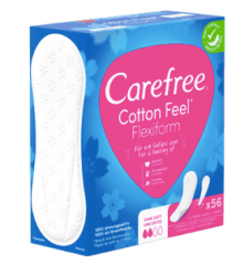 Carefree Slipeinlage Cotton Feel Flexiform ohne Duft 56 St, Карефри Ежедневные прокладки с хлопком Флексиформ 56шт, 2 упаковки (112шт)