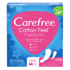 Carefree Slipeinlage Cotton Feel Flexiform ohne Duft 56 St, Карефри Ежедневные прокладки с хлопком Флексиформ 56шт, 2 упаковки (112шт)