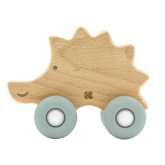 kikka boo Holzspielzeug Beissring Igel mit Silikonbeissring Beissringe Деревянная игрушка ежик с силиконовыми прорезывателями