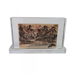 Декоративная 3Д картина в стекле "Горный пейзаж. Китай", 18,5 x 3 x 11,5 см, Германия, 1960-70гг. 