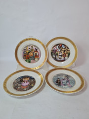 Декоративные тарелки винтажные The Hans Christian Andersen Plates, белый фарфор с изображением сцен из сказок , 4 шт х 19 x 2,5 см, Германия, 1960-70гг.
