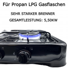 TronicXL TronicXL Gaskocher Campingkocher 4-flammig schwarz Campingherd Gaskocher fur Gasflasche  Газовая плита TronicXL, походная плита, 4 конфорки, черная походная газовая плита для газового баллона