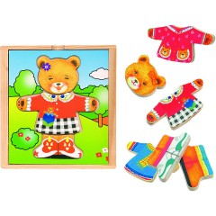 Woodyland Holzspielzeug Dress up Bar Girl \/ Legespiel Деревянная игрушка Dress up Bar Girl / игра-размещение