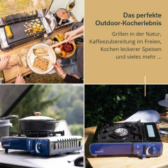 Skandika Skandika Gaskocher Brann 1-flammig, (1-St), robuster Campingkocher fur Gaskartuschen MSF-1A 227 g, Edelstahl Газовая плита Skandika Brann 1 пламя, (1 шт.), прочная походная плита для газовых баллончиков MSF-1A 227 г, нержавеющая сталь