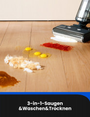 meeteu meeteu Nass-Trocken-Akkusauger 4-in-1 Kabellos mit Akku Staubsauger, 45 Minuten Laufzeit, automatische Reinigung  Беспроводной пылесос Meeteu для влажной и сухой уборки, беспроводной пылесос 4-в-1 с аккумулятором, время работы 45 минут, автоматичес