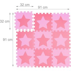 relaxdays 18 x Puzzlematte Sterne rosa-pink 18 x коврик-пазл звезды розово-розовые