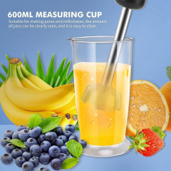 Mutoy Mutoy Stabmixer, Stabmixer Elektrischer, Purierstab Edelstahl, Purierstab mit abnehmbarem edelstahl Mixfuss, Mix- und Messbecher Schwarz ( 800W 5 in 1) Ручной блендер Mutoy, электрический ручной блендер, очищающий стержень из нержавеющей стали, очи