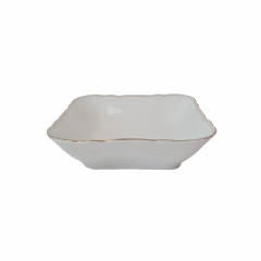 Сервировочное блюдо Bareuther Waldsassen Bavaria, белый фарфор с позолоченным ободком, 22,5 x 21 x 6 см, Германия, 1960-70гг.