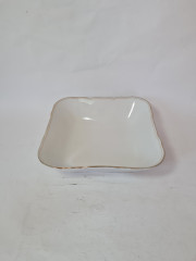 Сервировочное блюдо Bareuther Waldsassen Bavaria, белый фарфор с позолоченным ободком, 22,5 x 21 x 6 см, Германия, 1960-70гг.